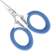 CUDA 3" Micro Scissors Durable Fishing Braid, Mono &amp; Fluorocarbon Cutter for Saltwater &amp; Freshwater with Dual Serrated Blades &amp; Oversized Non-Slip Comfort Bows