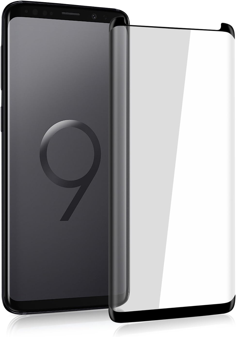 YCFlying Galaxy S9 Plus Screen Protector, HD Full Screen Tempered Glass Screen Protector Film, [Case Friendly] [3D Touch] Protection Screen Cover Saver Guard for Samsung Galaxy S9 Plus/S9+(Black)