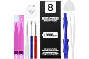 EMNT 12000mAh Battery for iPhone 8, (Model:A1863 A1905 A1906) High Capacity Than Others Replacement Battery with Complete Repair Tool Kit and Instructions.8