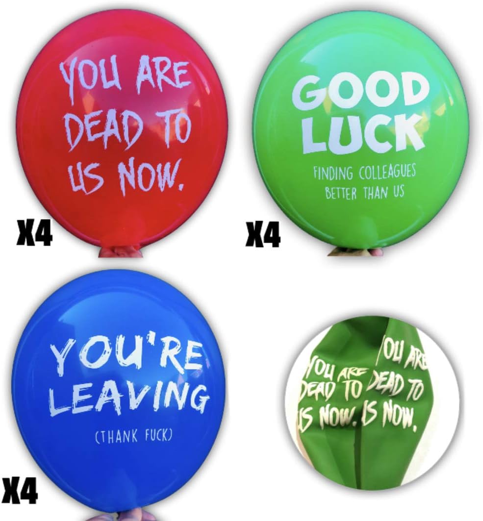 PIXEL Products Adult Humour, rude, insulting & offensive Latex Office leaving party Balloons (12 Pack)