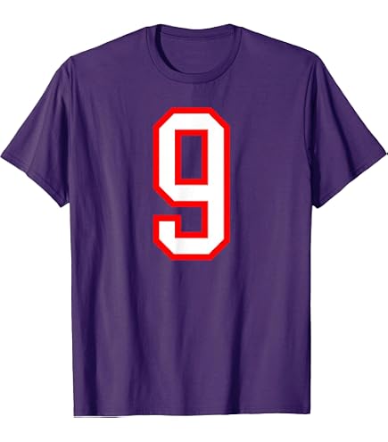 Amazon.com: Number 9 (on Front / Back) Sports Team Jersey Number T