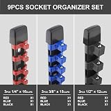 Gunpla Set of 9 Socket Holders 129 Clips SAE/Metric Wall Organizer view 2