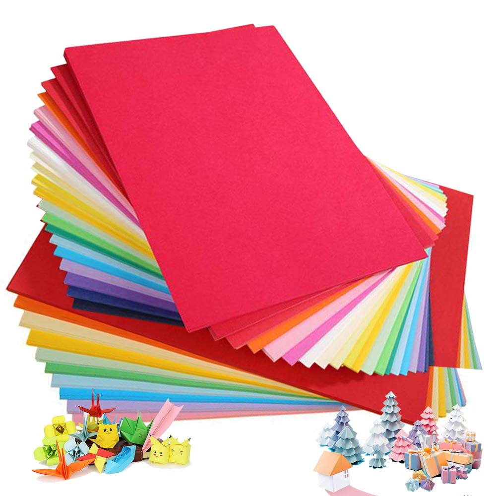 Coloured Card A4, Coloured Paper (Pack of 100 Sheets) 230gm, 20 Assorted Colours Handmade Origami Paper, Craft a4 Card