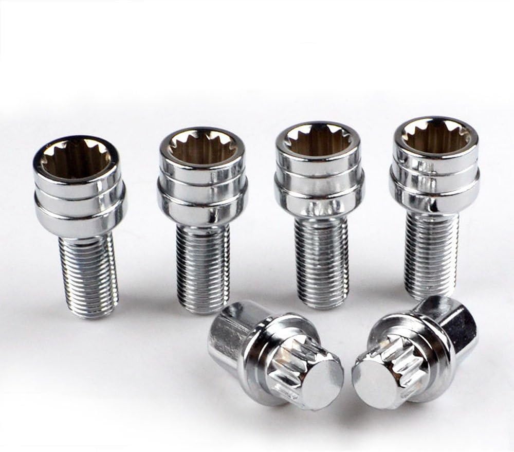 RunQiao Wheel Lock Bolts, Alloy Steel M14 x 1.5 Round Radius Seat