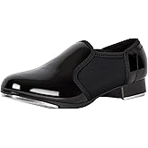 Linodes Unisex-Child Elastic Slip on Tap Shoe for Girls and Boys Tap Flat