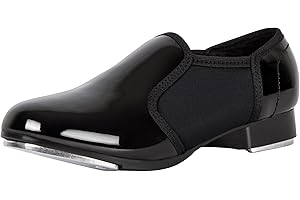 Linodes Unisex-Child Elastic Slip on Tap Shoe for Girls and Boys Tap Flat