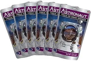 Astronaut Foods Freeze-Dried Ice Cream Sandwich, NASA Space Dessert, Vanilla, 6 Count