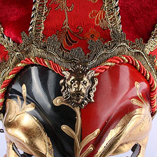 Black Red Venetian Music Jester Joker Mask Masquerade Halloween Party Bell Wall Decorative Art Collection Mask