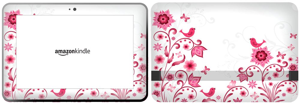 Get it Stick it SkinTabAmaFireHD89_45 Floral Design with a Bird Sitting On a Flower and a Butterfly Skin for 8.9-Inch Amazon Kindle Fire HD