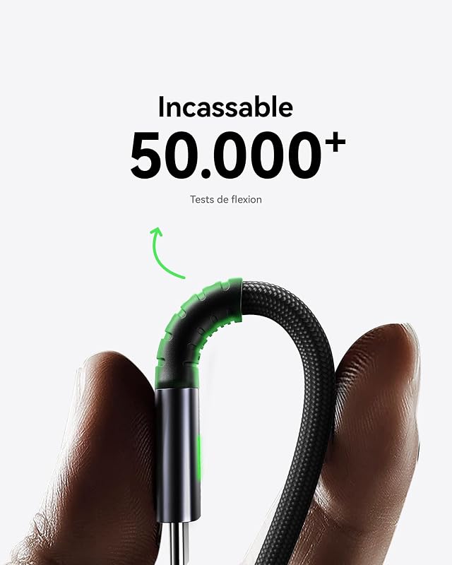 100W Cable USB C vers USB C, 2m PD 3.0 Câble Type C Charge Rapide