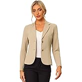 Allegra K Women's Work Office Blazer Stretch Lapel Collar Long Sleeve Jacket Suit Blazer