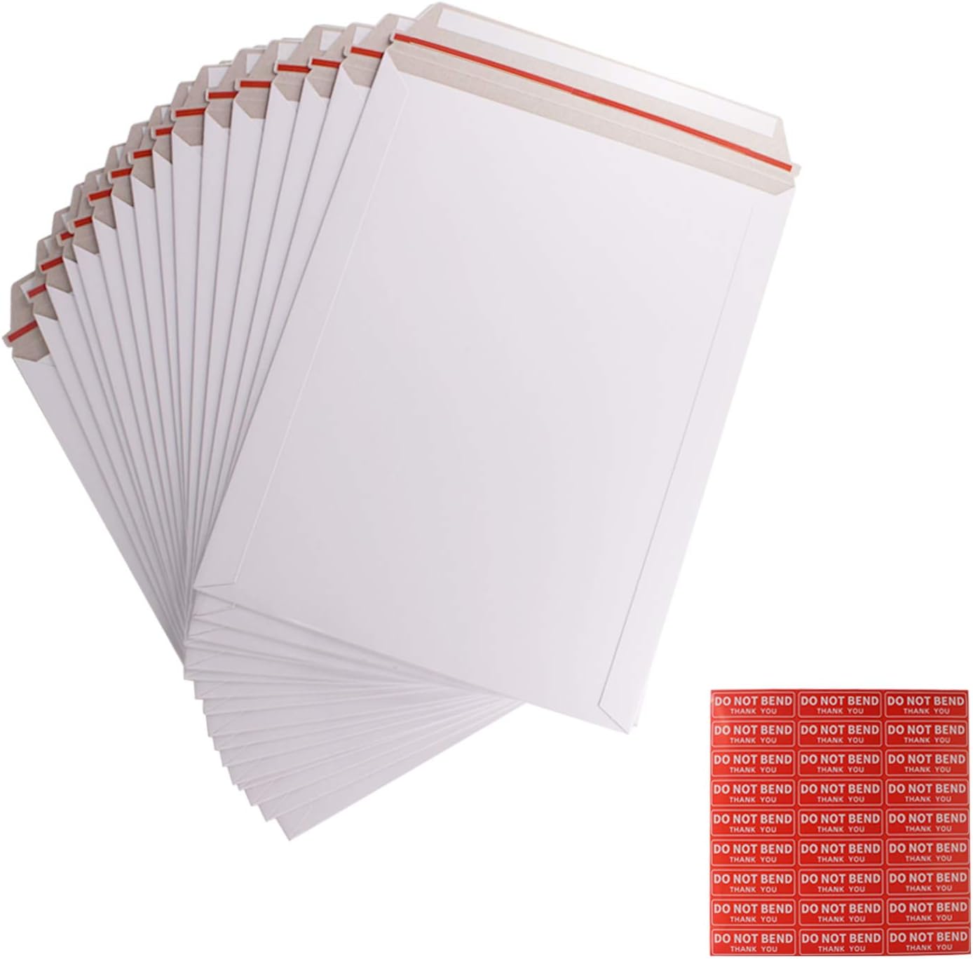 ZMCYN 50 Pack Rigid Paperboard Envelopes A4, Peel and Seal Photo