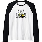 Dodge Scat Pack Logo with Flames | Mopar Scat Pack Emblem Raglan Baseball Tee