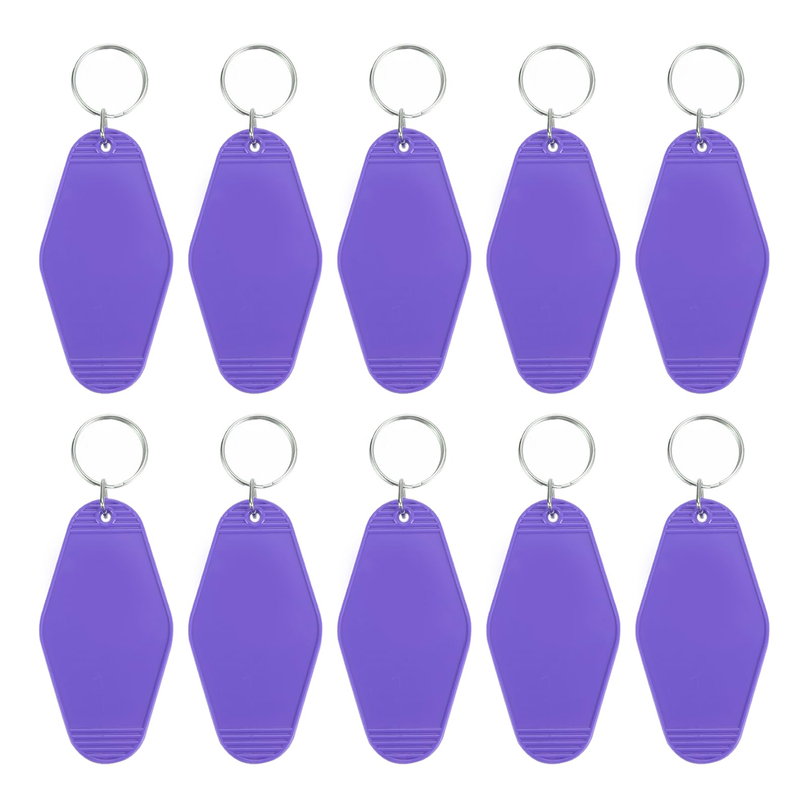 PATIKIL Vintage Motel Keychain, 10 Pack Blank Hotel Keychains Rhombus Retro Key Tag for DIY Crafts Ornament Backpack Luggage Labels Tags, Purple