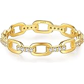 18K Gold Plated Chain Link Statement Ring