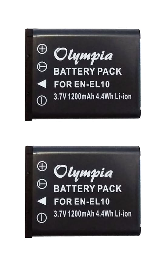 2 Pack of Replacement Nikon Coolpix S4000 Battery for