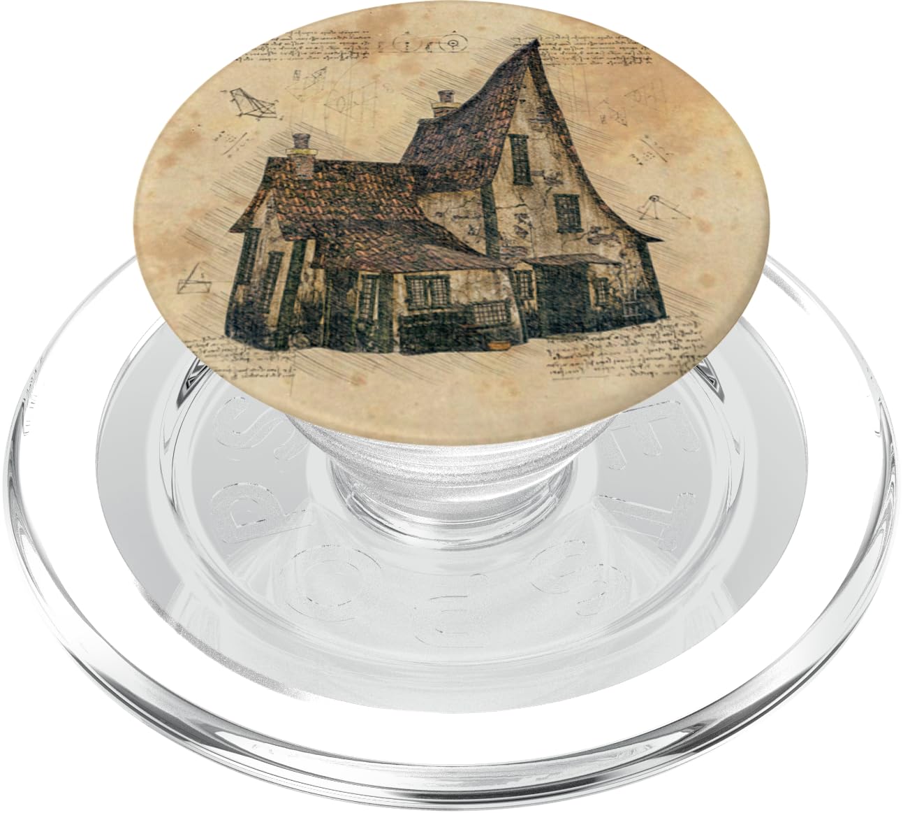 Cute Cottagecore Aesthetic Stuff With Drawing Of A Old House PopSockets PopGrip for MagSafe