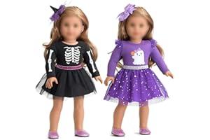 sweet dolly Doll Clothes Set, Doll Shoes &Accesories Included, 18 Inches Doll Halloween Costume Party Dress for American 18 inch Doll