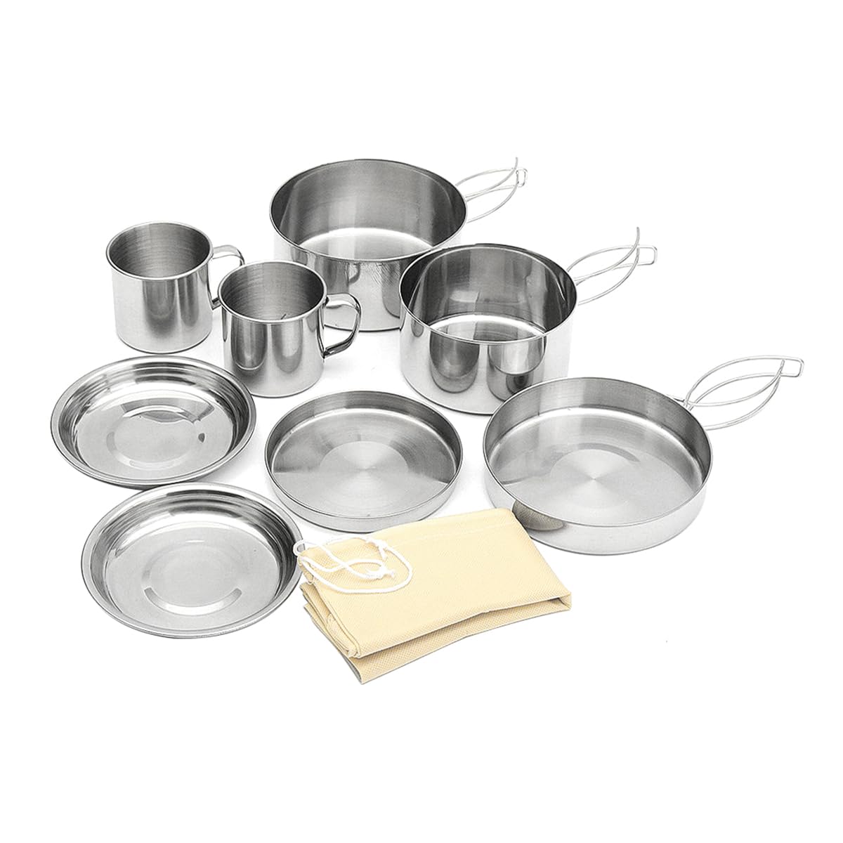 CENPEK 8Pcs Camping Cookware Set Stainless Steel Camping Portable Cooking Kit Camping Pan Set for Picnic Backpacking Hiking