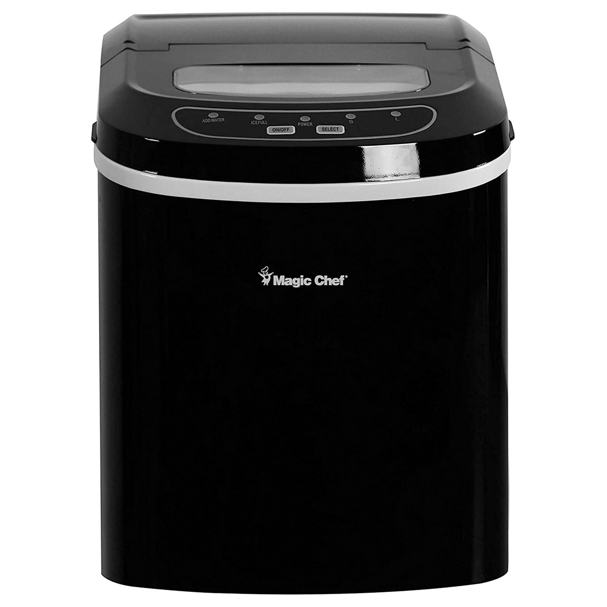 Magic Chef Countertop Ice Maker - Mini Portable Ice Machine - Home Bar Ice Cube Freezer, Makes up to 27 Pounds Per Day, Black