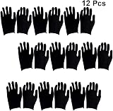 EXCEART 12 Pairs Black Cotton Work Gloves Multipurpose Size L Thin view 2