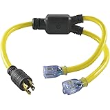 Conntek YL1430520S 30 4 Prong to 15/20 Amp Generator Y-Adapter