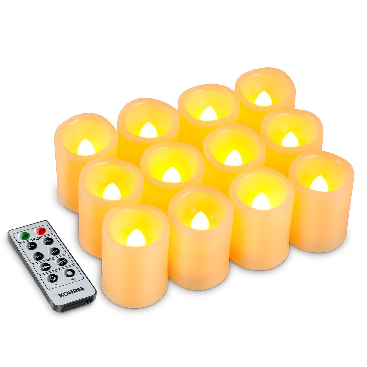Kohree Flameless Candles LED Battery Candles with Timer Remote Control