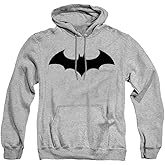 Popfunk Batman Bat Hush Logo Pull-Over Hoodie Sweatshirt Athletic Heather