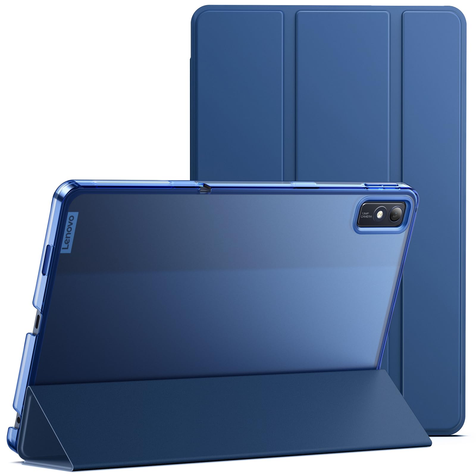 JETech Case for Lenovo Tab M10 5G 10.61-Inch, Slim Translucent Back Tri-Fold Folio Stand Protective Tablet Cover, Auto Wake/Sleep (Blue)