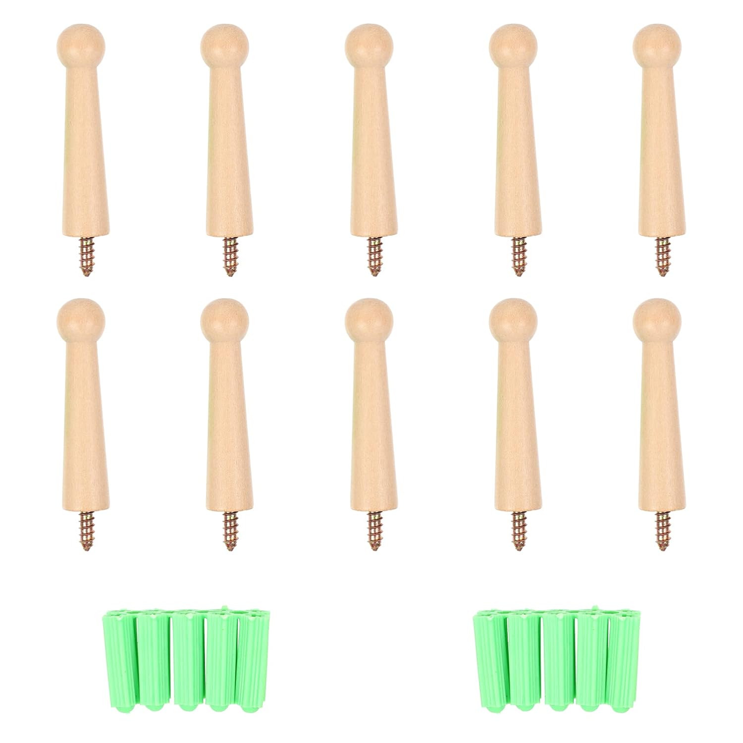 ARTIBETTER 10pcs Wooden Shaker Pegs Wooden Coat Hooks Unfinished Wooden