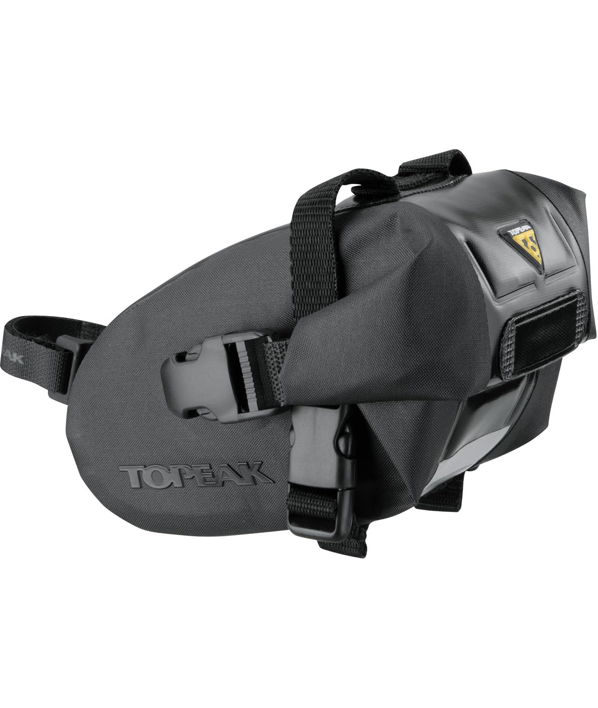 Topeak Unisex Adult Wedge Dry Bag Strap Mount Saddle Bag - Black, 15 x 9 x 9 cm/0.6 Litre