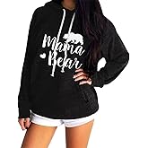 Muicy Womens Hoodies Mama Bear Shirt Casual Long Sleeve Tops Sweatshirts with Pockets