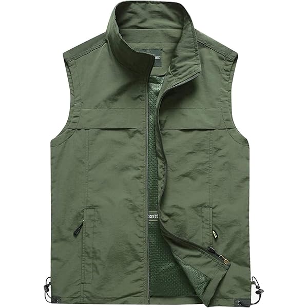 Light Vest For Men Summer Flygo Men's Casual Lightweight Outdoor Fishing Work Safari Travel Photo Jacket Multi Pockets(X-Small, Grey) In Kenya | Vests Cargo Vest