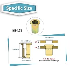 60Pcs Kadrick M8 Rivet Nuts（M5 M6 M8#6#8#10