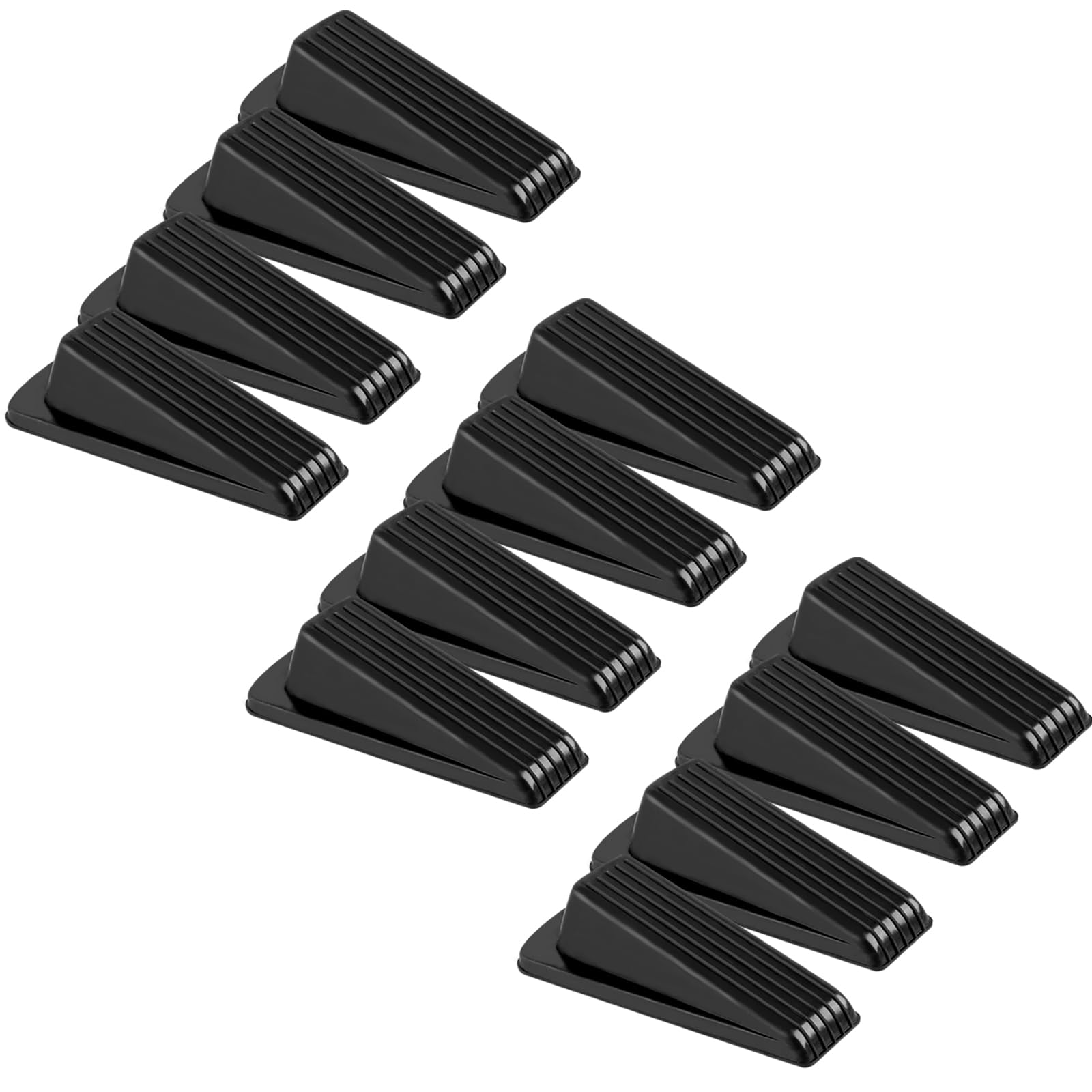 12 Pack Door Stoppers for Bottom of Door, 4.8x2.2x1.3in Door Stops, Rubber Door Stopper Wedge, Sturdy Stackable Door Stops for Floor