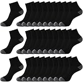 LITERRA 30 Pairs Men's Ankle Socks - Breathable Soft Daily Breathable Thin Black/White/Grey Socks, Size 8-12 Bulk Pack