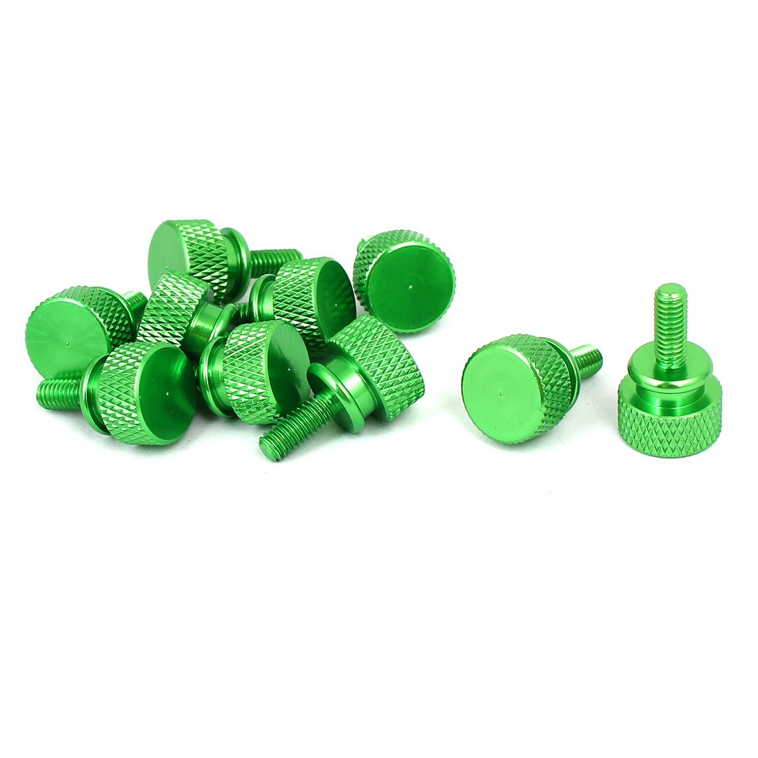 Sourcingmap Computer PC Case M4x10mm Shoulder Type Knurled Thumb Screw Green 10pcs