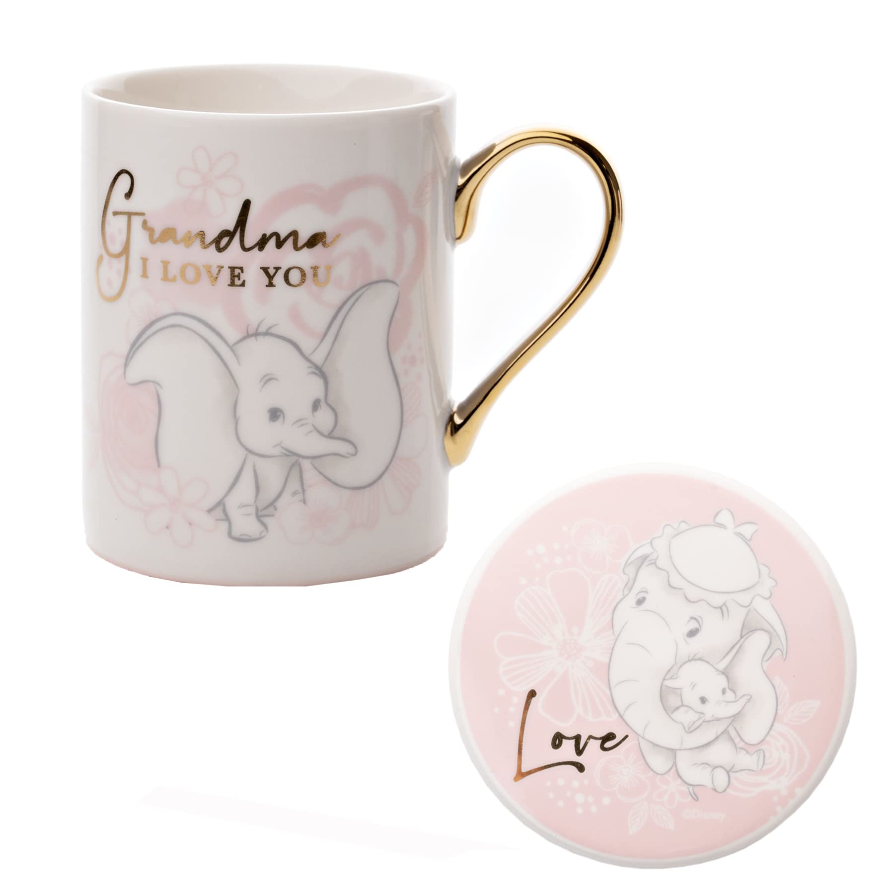 Disney Porcelain Mug and Coaster Set - Grandma Dumbo Design 0729