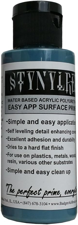 Badger Air-Brush SNR-211 Stynylrez Water Based Acrylic Polyurethane Surface Primer, 2-Ounce, Oceanic Blue