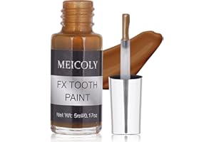 MEICOLY Nicotine Tooth Paint, Rotten Decayed Cruddy Missing Teeth Makeup, Professional Cosplay, Temporary Paint for Halloween SFX Special Effects, Dry Fast, Safe for Mouth, Long Lasting