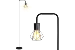 BoostArea Floor lamp, Industrial Floor Lamp, Standing Lamp with 6W LED Bulb, E26 Socket, On/Off Footswitch, Whole Metal, Modern Floor Lamp for Bedroom, Office, Living Room, Rustic, Vintage, Farmhouse