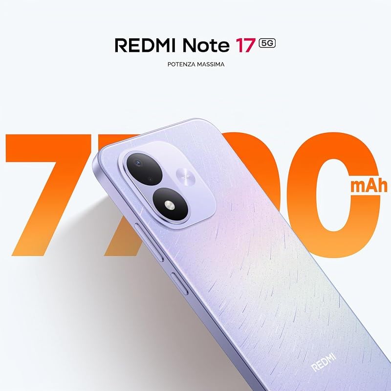 REDMI Note 17 5G, Smartphone 6+256GB, Black, Batteria da 7700 mAh
