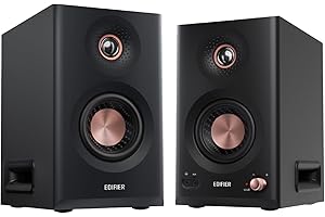 Edifier MR5 2.0 Studio Monitor Bookshelf Speakers, 110W(RMS), Hi-Res Audio, Bluetooth 6.0, 3-Way Active Design, Room Compensation, XLR/TRS/RCA Inputs, Compact Size for Home Studio & Music - Black