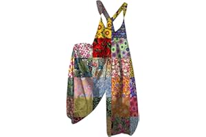 MGWTFZDL Summer Overalls for Women 2025 Wide Leg Baggy Jumpsuits Spaghetti Strap Boho Floral Printed Loose Fit Rompers