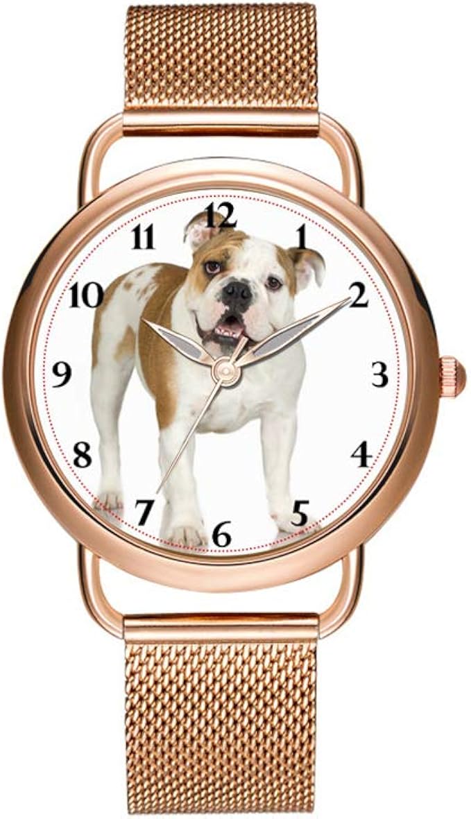 Amazon 高級クリスマスギフト腕時計 Esレディースファッション 誕生日ギフト 日本製クォーツ ガールズ ローズゴールドブレスレットウォッチ ブルドッグ腕時計 レディース腕時計 腕時計 通販