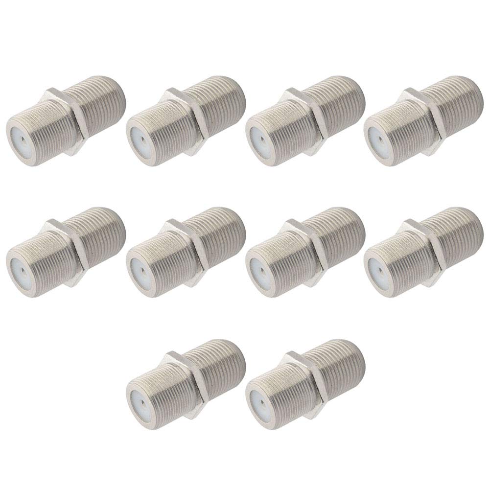 Boobrie TV Aerial Extension Adapter F-Type Female to Female Connector RG6 Satellite Cable Connector TV Coupler Joiner Gender Changer F Plug Adapter Antenna TV Cable Pack of 10