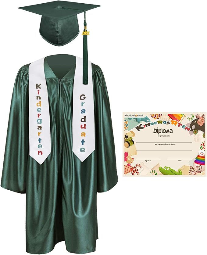 GraduationMall Kindergarten graduación Vestido Cap Estola Paquete y