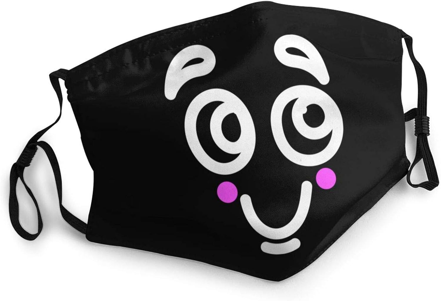 Funny Face Mask Cartoon Emotions Washable Cloth Face Mask Reusable for Unisex 5 PCS Black at