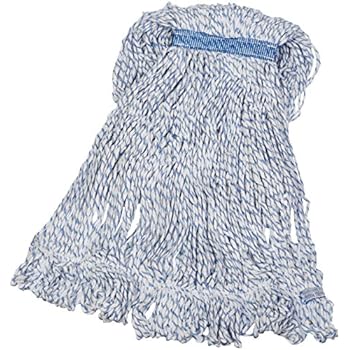 AmazonBasics Loop-End Rayon Finish Commercial String Mop Head, 1.25 Inch Headband, Large, 6-Pack