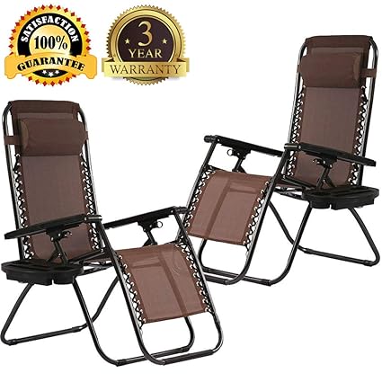 Pool Beach Tan Yard Lawn Dkeli Zero Gravity Chair Patio Lounge Chair Chaise 2 Pack Outdoor